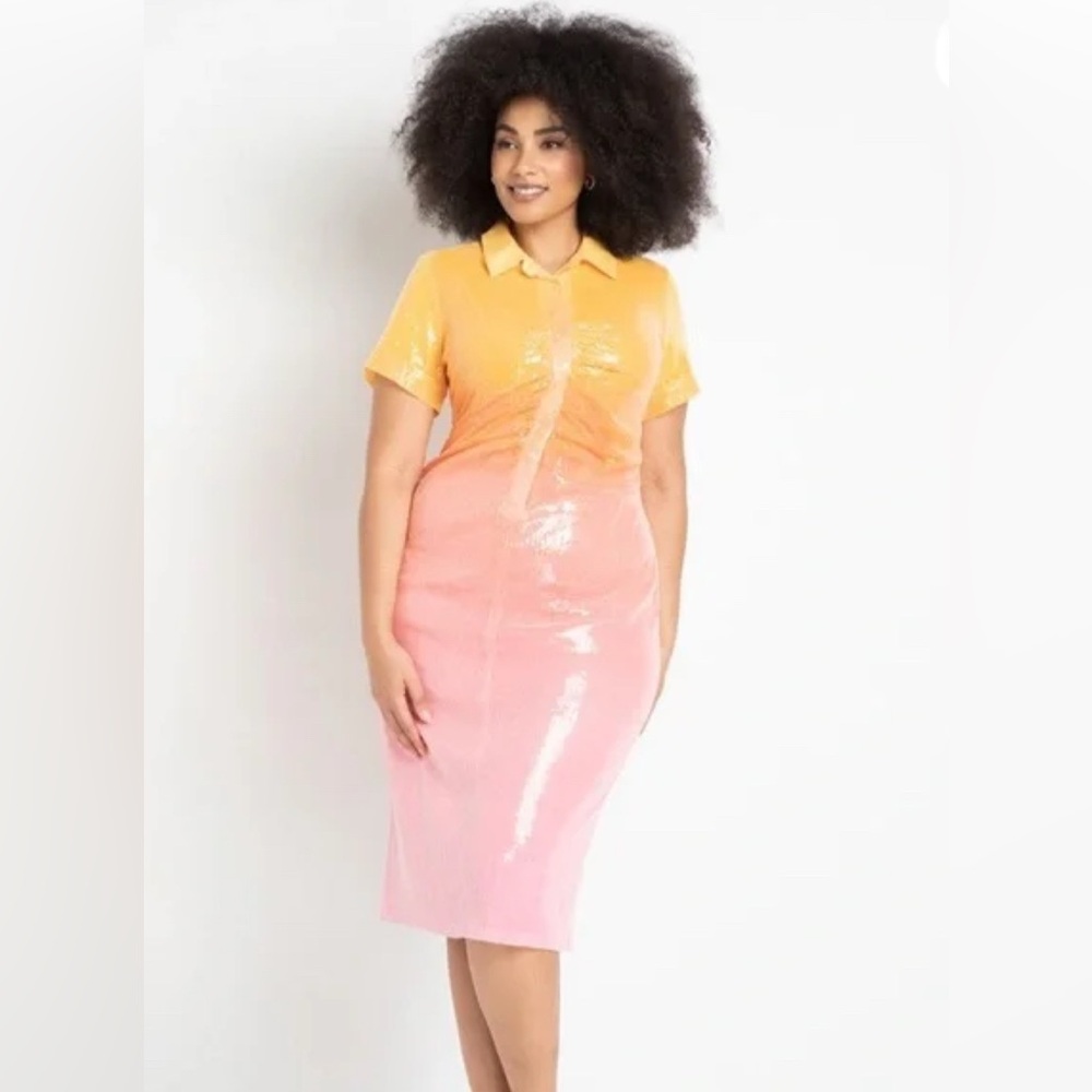 Ombre Sequin Midi Dress